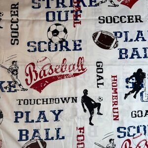 1 1/2 yards x 56" Sports Deco Fabric Soccer Baseball Football Boys